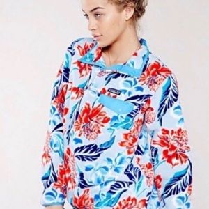 Patagonia floral Hawaiian Synchilla Fleece, EUC f
